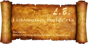Lichtenstein Boglárka névjegykártya